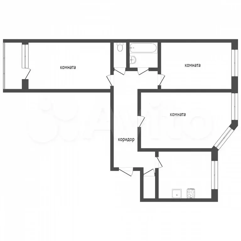 3-к. квартира, 69 м, 3/9 эт. - Фото 0