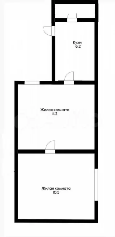 2-к. квартира, 45 м, 1/1 эт. - Фото 0