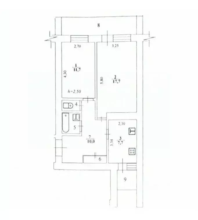 2-к кв. Калужская область, Бабынинский муниципальный округ, Воротынск ... - Фото 2