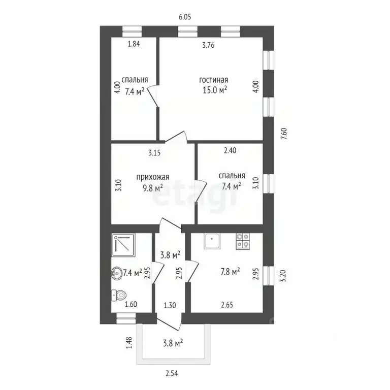 Дом в Тюменская область, Тюмень ул. Победы (56 м) - Фото 1