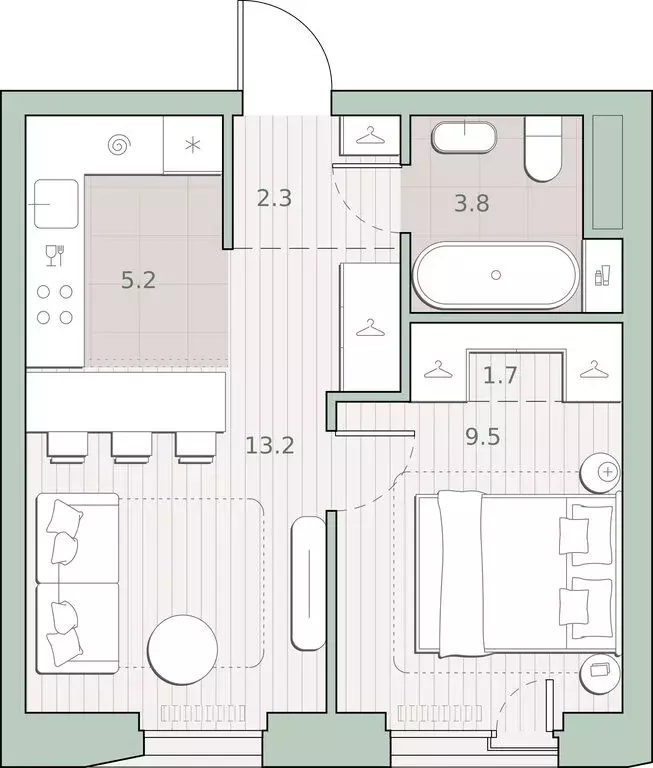 1-комнатная квартира: Москва, микрорайон Очаково (35.7 м) - Фото 0