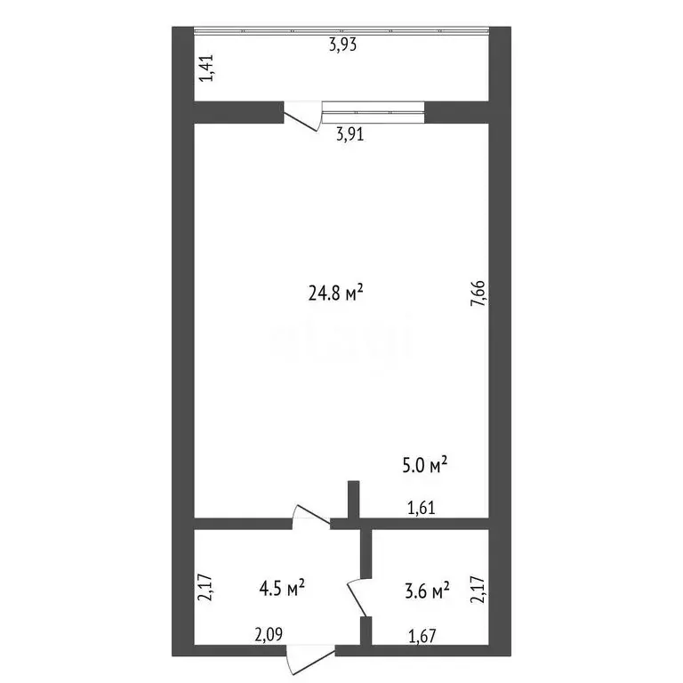 Квартира-студия: Благовещенск, Зейская улица, 53 (37.9 м) - Фото 1