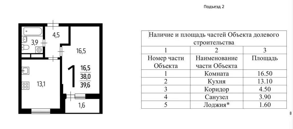 1-комнатная квартира: Москва, район Троицк, квартал № 61, 14 (38.6 м) - Фото 1