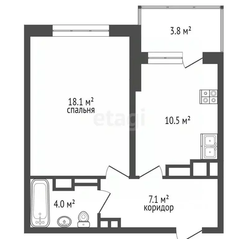 1-к кв. Калининградская область, Калининград Красносельская ул., 82к2 ... - Фото 1