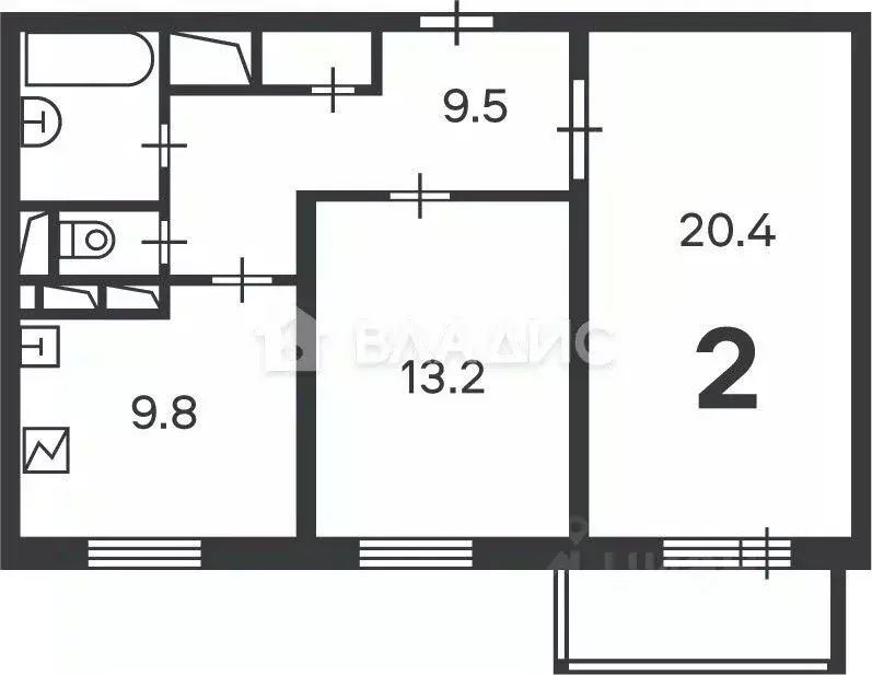 2-к кв. Москва Щелковское ш., 74 (58.9 м) - Фото 2