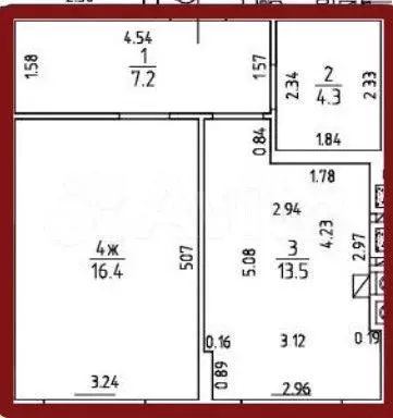 1-к. квартира, 41,3 м, 1/9 эт. - Фото 1