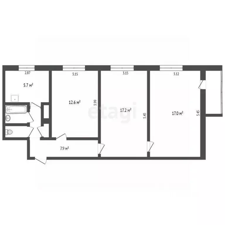 3-к кв. Ямало-Ненецкий АО, Новый Уренгой 2-й мкр, ул. ... - Фото 2