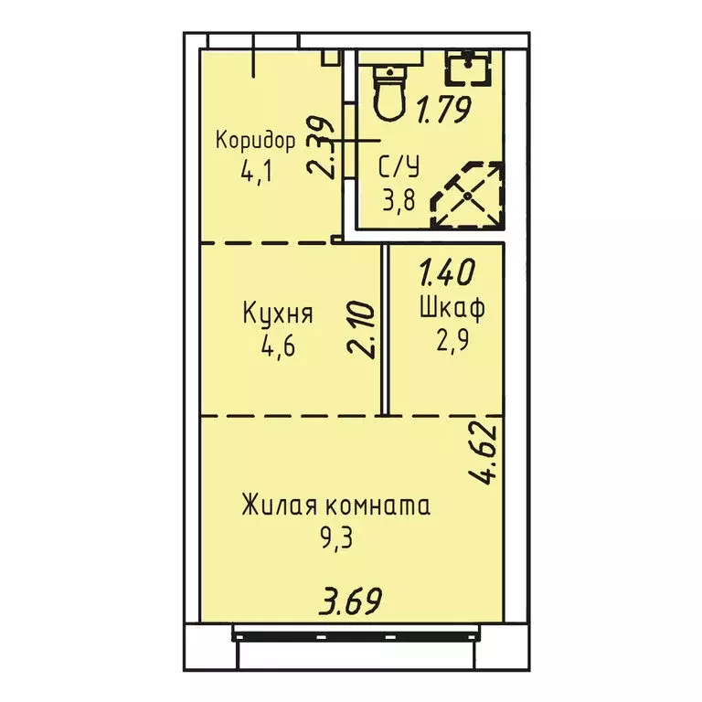 1-комнатная квартира: иркутск, култукская улица, 16 (24.7 м) - Фото 0