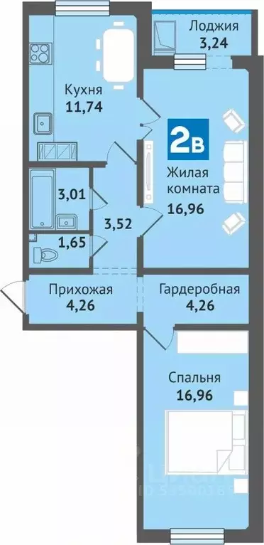 2-к кв. Марий Эл, Медведево городское поселение, Медведево пгт ул. ... - Фото 1