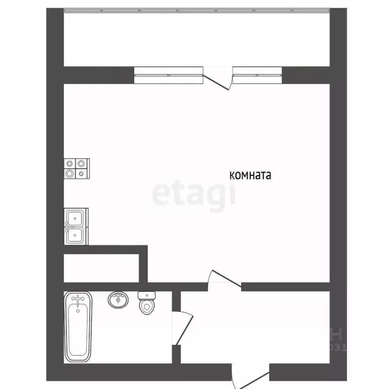 Студия Ямало-Ненецкий АО, Новый Уренгой просп. Губкина, 28 (30.4 м) - Фото 2