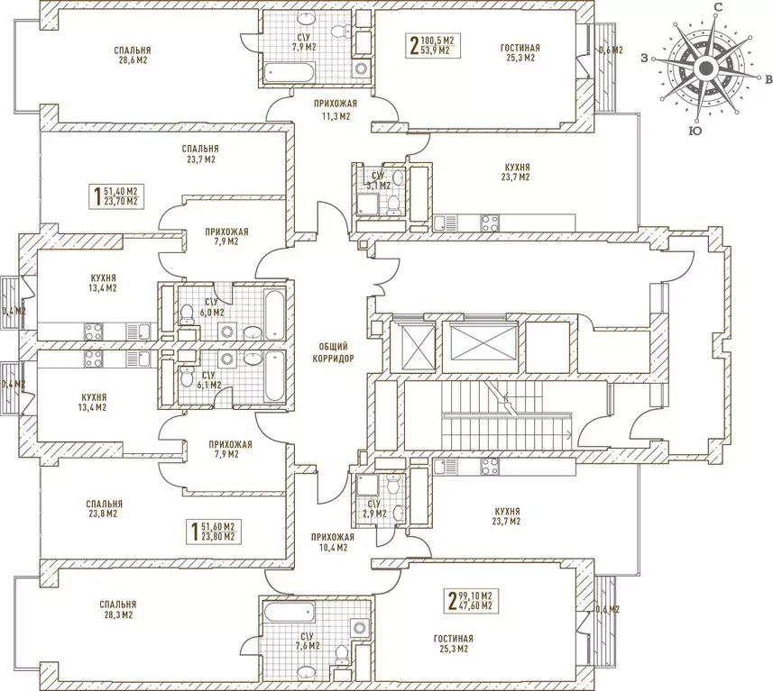 3-к кв. Москва ул. Матросская Тишина, 12 (99.2 м) - Фото 1