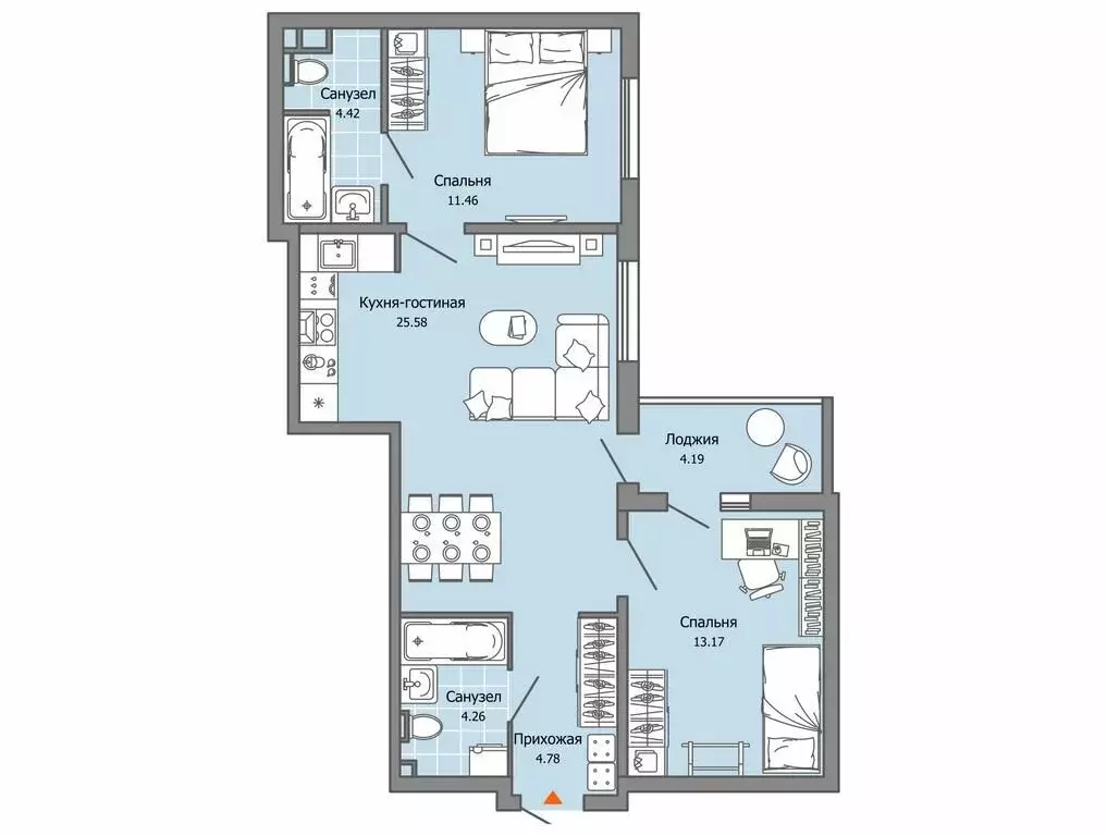2-комнатная квартира: Ульяновск, микрорайон Юго-Западный, ЖК ... - Фото 1