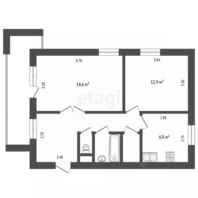 2-к кв. Московская область, Ногинск Богородский городской округ, ул. ... - Фото 2