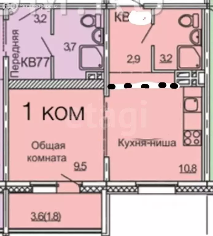 1-комнатная квартира: Барнаул, проспект Энергетиков, 4 (30.1 м) - Фото 1