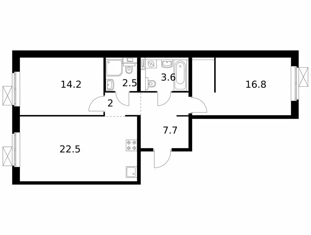 2-комнатная квартира: Котельники, микрорайон Парковый, 1к6 (69.3 м) - Фото 1
