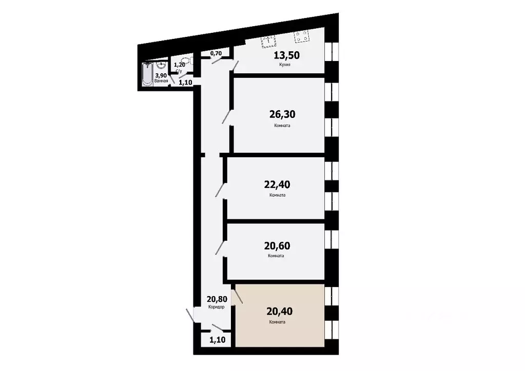 Комната Санкт-Петербург пер. Джамбула, 16/25 (20.0 м) - Фото 1