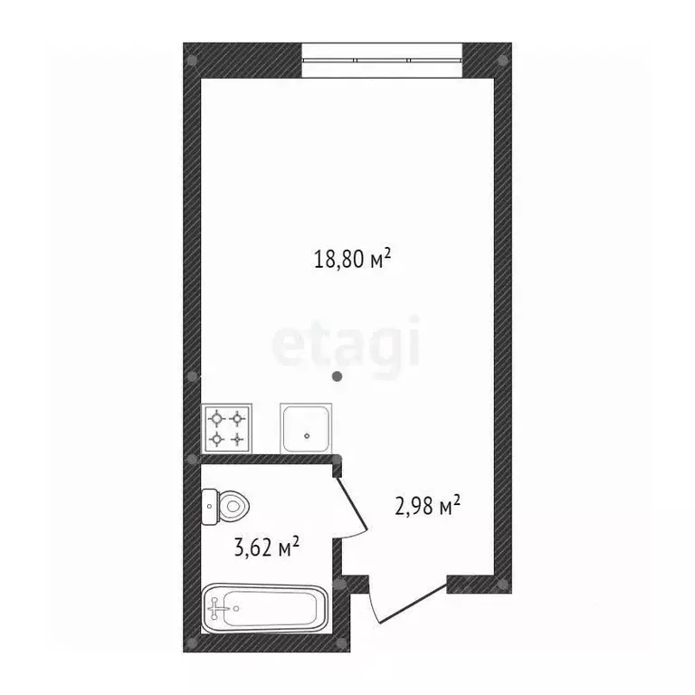1-к кв. Башкортостан, Уфа ул. Пугачева, 35/1 (25.4 м) - Фото 2