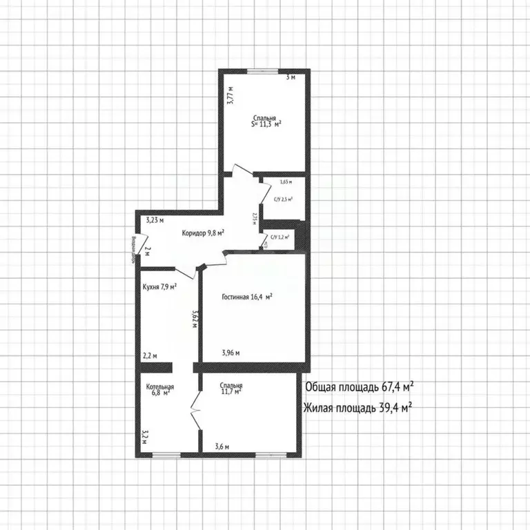 3-к кв. Адыгея, Майкопский район, Победенское с/пос, пос. Удобный ул. ... - Фото 2