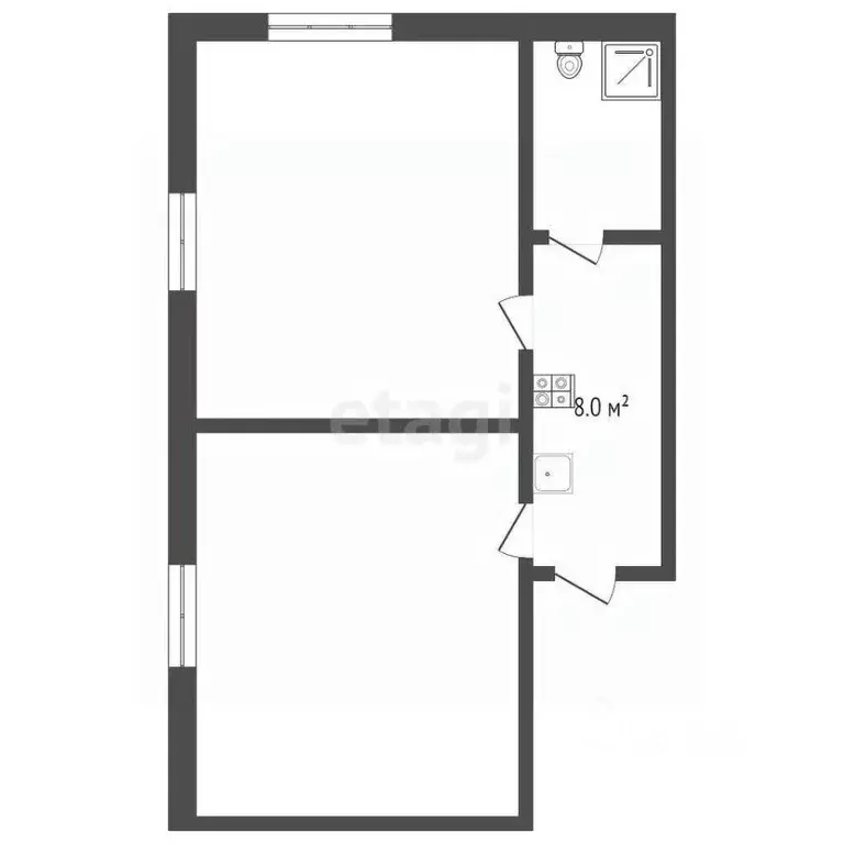 2-к кв. Ставропольский край, Ессентуки Баррикадная ул. (33.4 м) - Фото 1