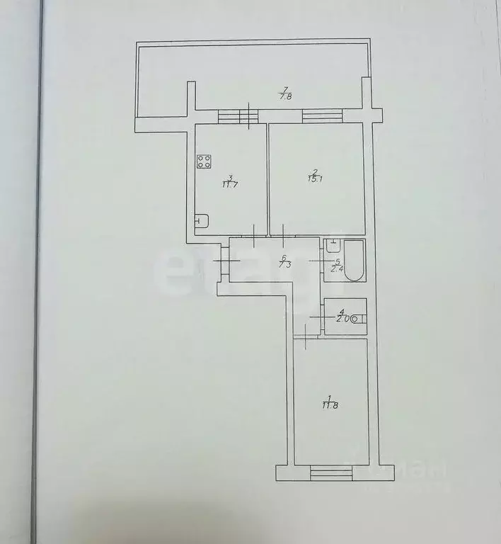 2-к кв. Татарстан, Казань ул. Николая Ершова, 62Вк2 (50.3 м) - Фото 2