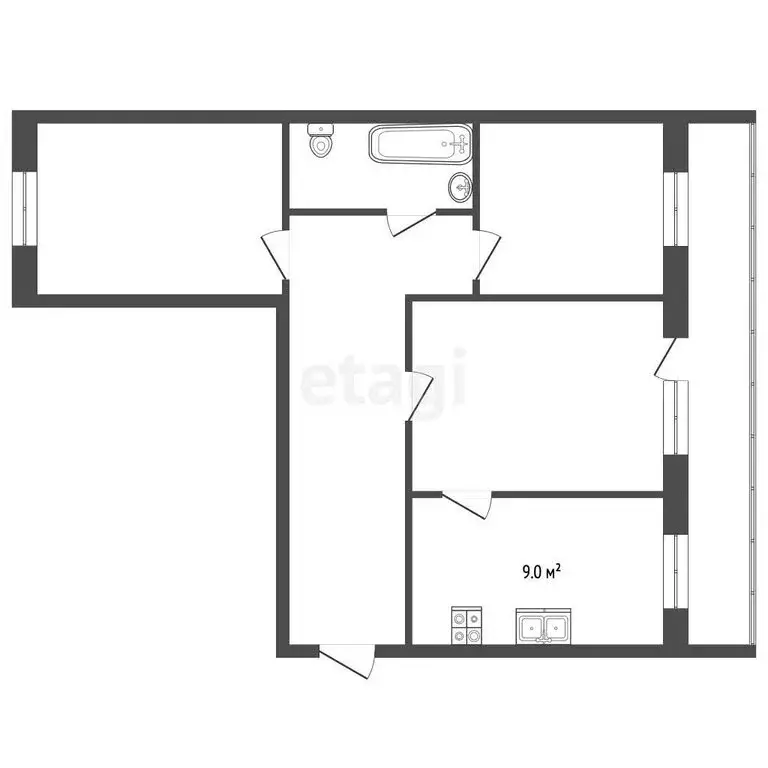 3-комнатная квартира: Муром, улица Филатова, 7 (62.4 м) - Фото 0