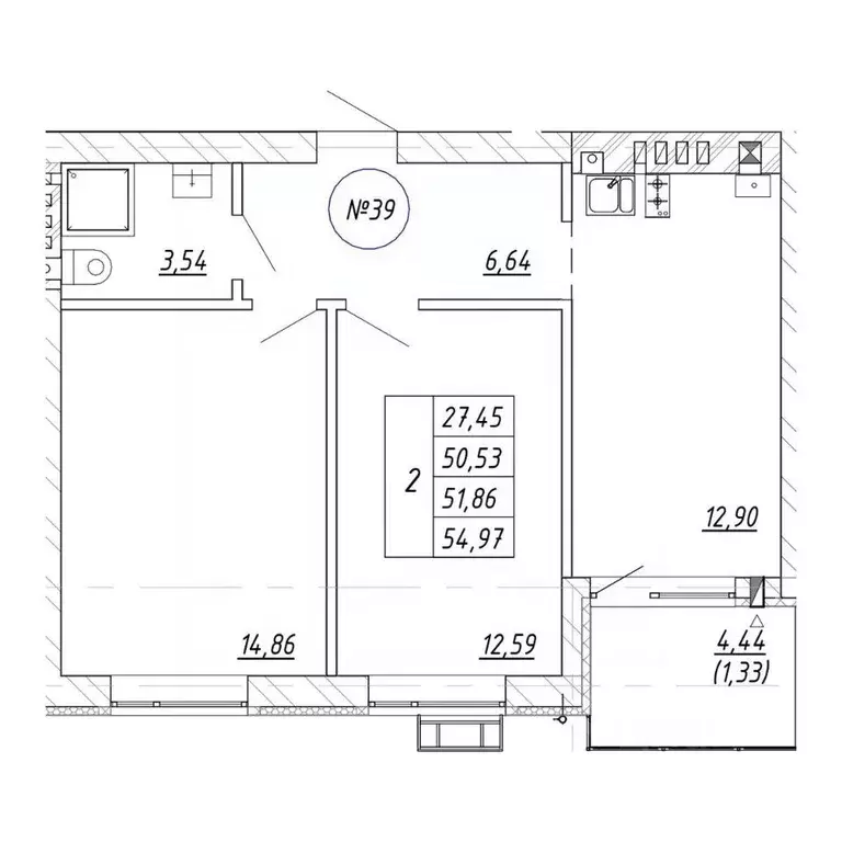 2-к кв. Калининградская область, Зеленоградск  (54.97 м) - Фото 1