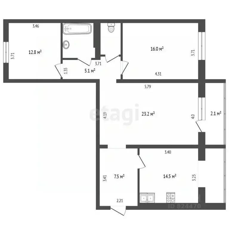 3-к кв. Московская область, Раменское ул. Чугунова, 11/1 (85.9 м) - Фото 1