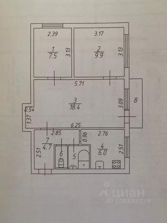 3-к кв. Калужская область, Калуга ул. Маршала Жукова, 5 (49.6 м) - Фото 2