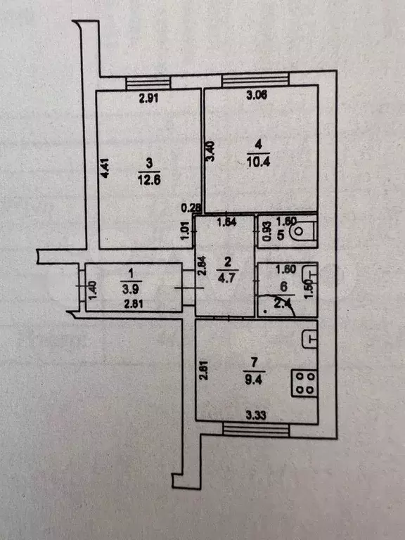 2-к. квартира, 44,9 м, 2/3 эт. - Фото 0