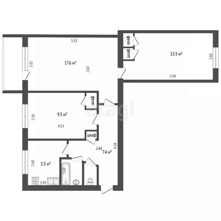 3-к кв. Архангельская область, Архангельск Ленинградский просп., 167 ... - Фото 1