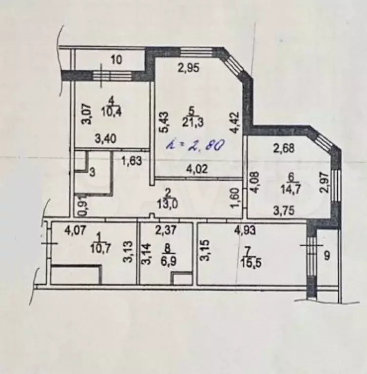 3-к. квартира, 95,5 м, 17/17 эт. - Фото 0