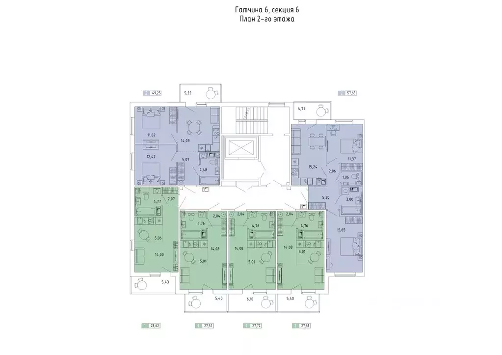 Студия Ленинградская область, Гатчина Въезд мкр,  (27.51 м) - Фото 2