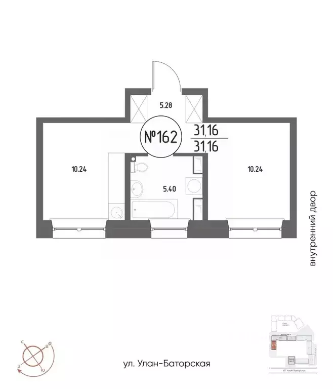 1-к кв. Иркутская область, Иркутск Макс жилой комплекс (31.16 м) - Фото 1