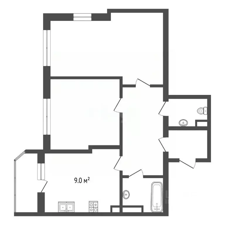2-к кв. Смоленская область, Смоленск Красноборская ул., 6к1 (64.1 м) - Фото 1