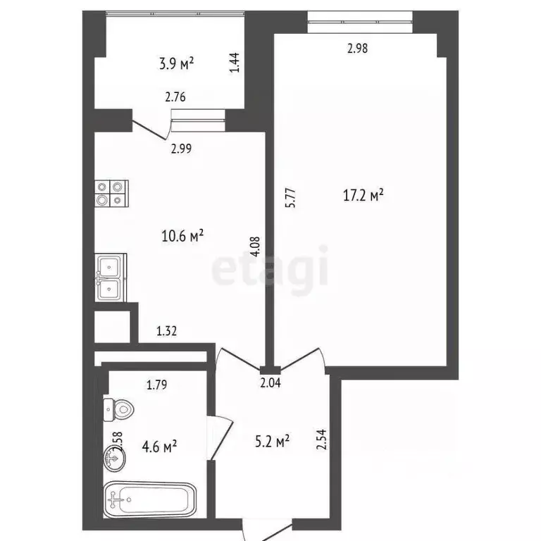 1-к кв. Саха (Якутия), Якутск просп. Михаила Николаева, 2/4 (37.6 м) - Фото 2