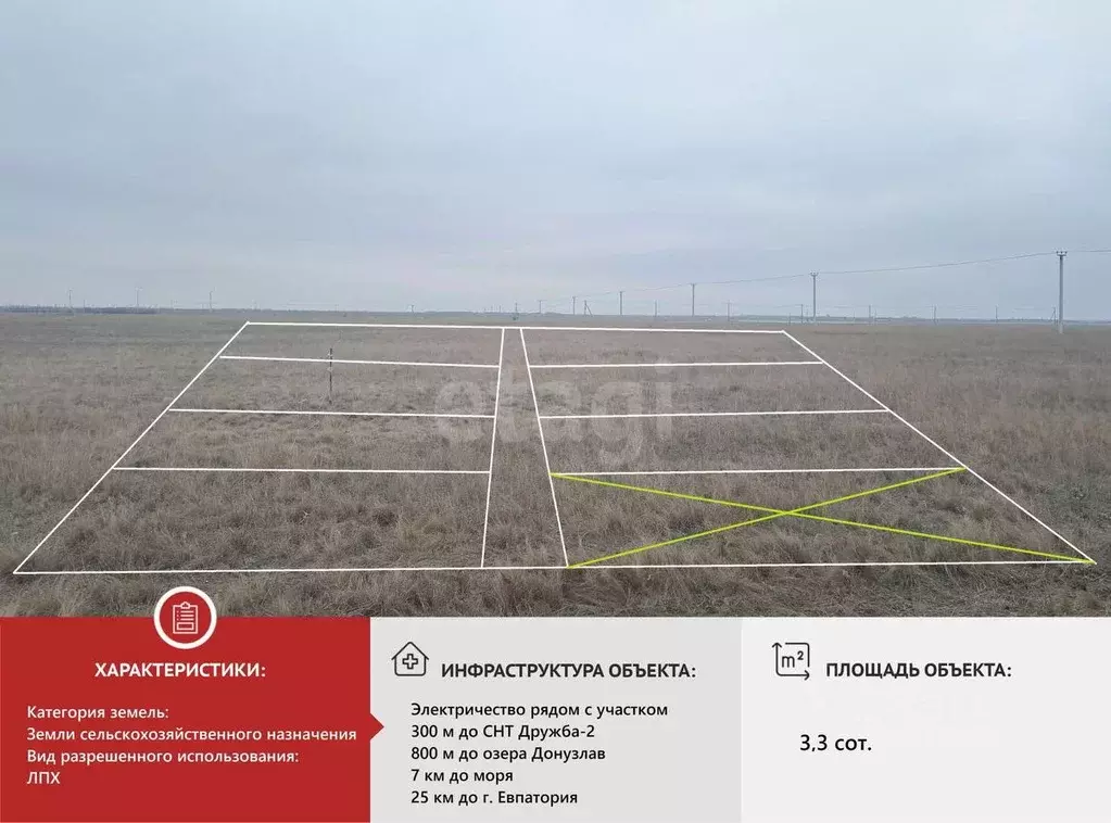 Участок в Крым, Сакский район, Штормовское с/пос, Дружба-2 СНТ  (3.3 ... - Фото 0