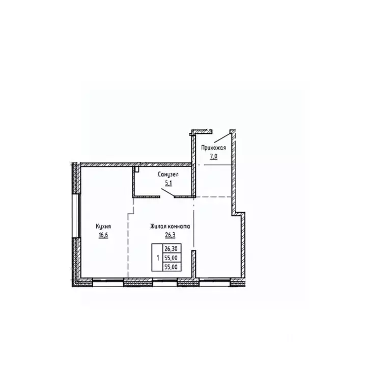 3-к кв. Приморский край, Владивосток Днепровская ул., 25к5 (55.0 м) - Фото 1