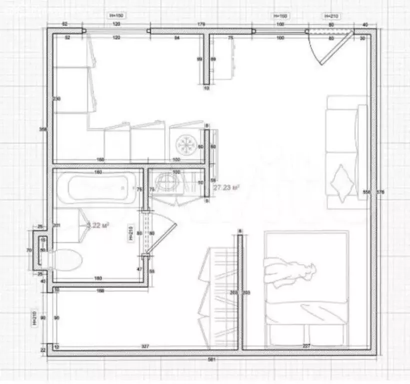 1-комнатная квартира: Киров, улица Ленина, 146 (29.7 м) - Фото 1