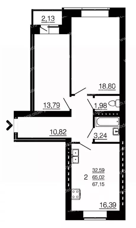 2-к кв. Воронежская область, Семилуки ул. Маяковского, 45/2 (64.0 м) - Фото 1