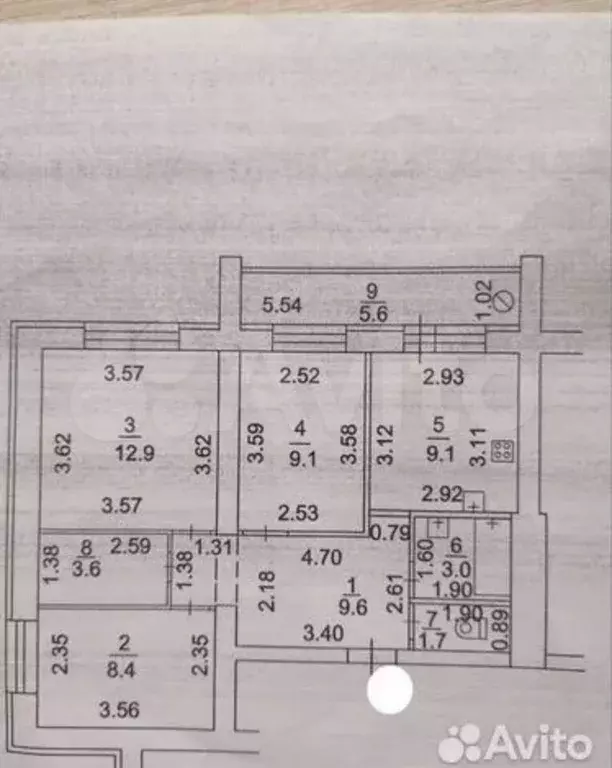 3-к. квартира, 57,4 м, 3/10 эт. - Фото 0