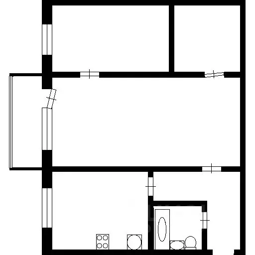 2-к кв. Омская область, Омск Нефтезаводская ул., 38 (44.2 м) - Фото 2