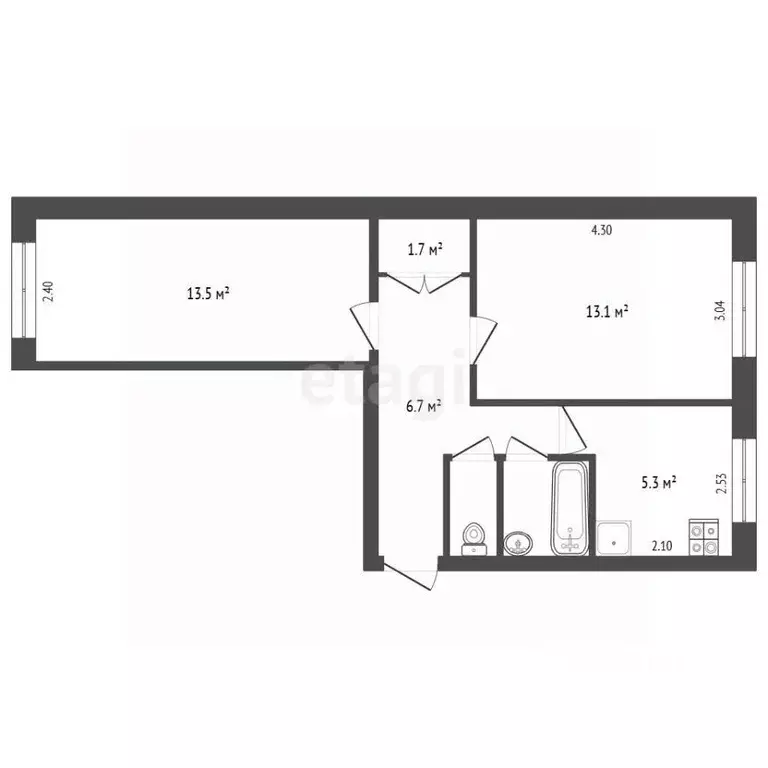 2-к кв. Калужская область, Малоярославецкий муниципальный округ, с. ... - Фото 2