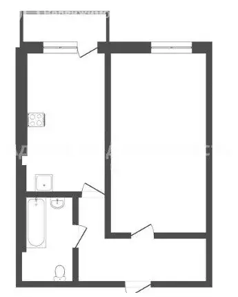 1-комнатная квартира: Тюмень, улица Тимофея Чаркова, 69 (25.9 м) - Фото 0