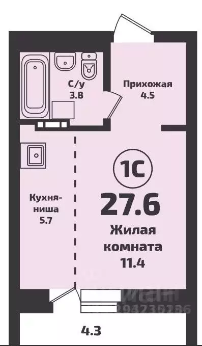 Студия Новосибирская область, Новосибирск Красный просп., 331 (25.0 м) - Фото 1