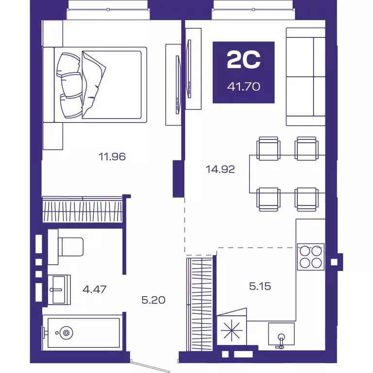 Продаётся 2-к квартира, 41.7 м - Фото 1