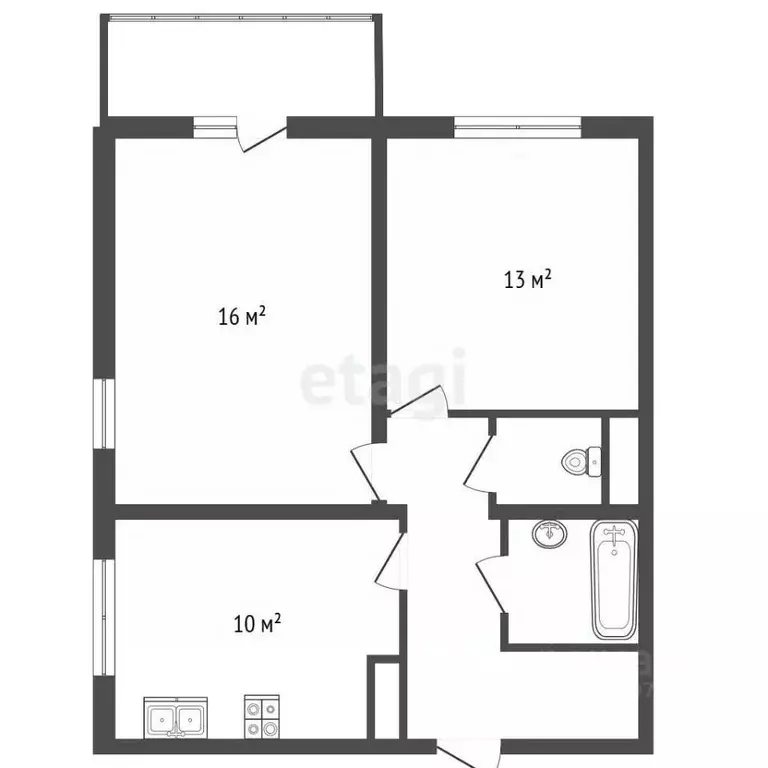 2-к кв. Санкт-Петербург ул. Дыбенко, 5к6 (50.5 м) - Фото 2