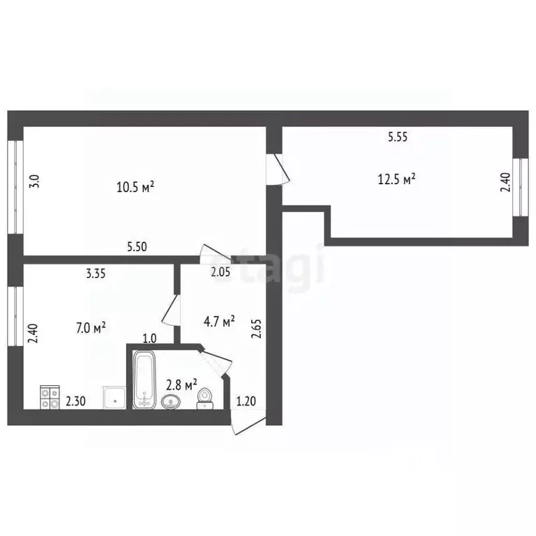 2-к кв. Ростовская область, Батайск ул. Клары Цеткин, 188 (43.0 м) - Фото 1