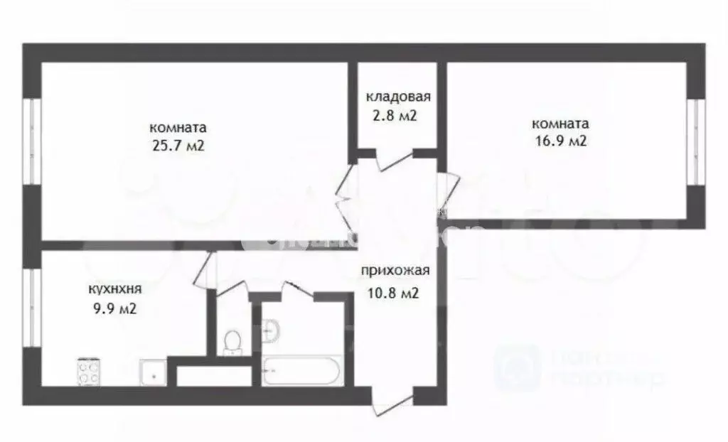 2-к кв. Санкт-Петербург Коломяжский просп., 26 (70.0 м) - Фото 1