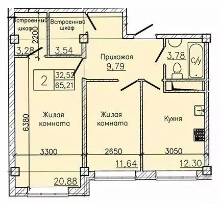 2-к кв. Ставропольский край, Пятигорск ул. Ермолова, 28А (68.6 м) - Фото 0
