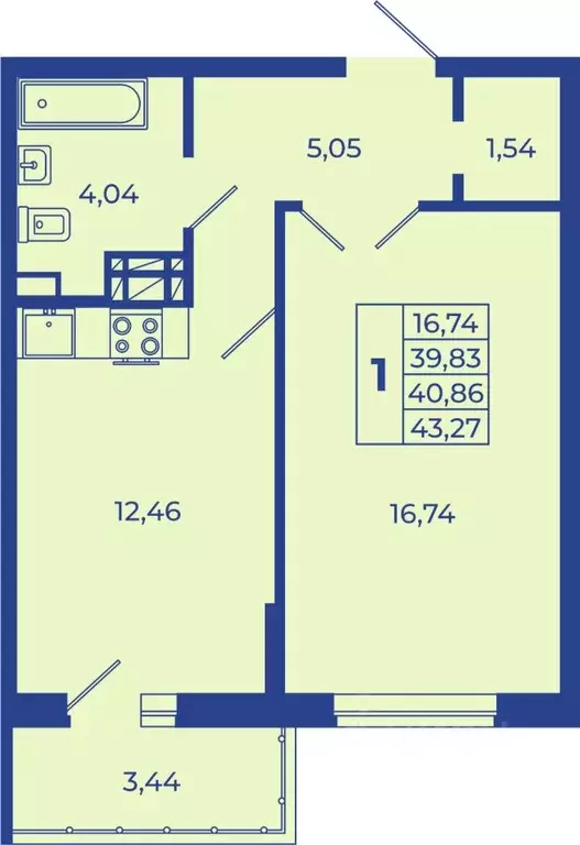 1-к кв. Ростовская область, Новочеркасск  (43.27 м) - Фото 0